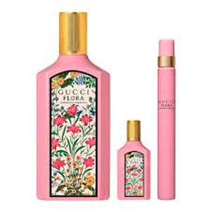 Set Fragancia Dama Gucci Flora Gardenia Perfume + miniatura + Travel Spray