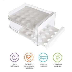 Organizador De 40 Huevos Para Refrigerador Y Cocina