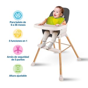 Silla Para Bebé 5 En 1 Con Bandeja Para Comer