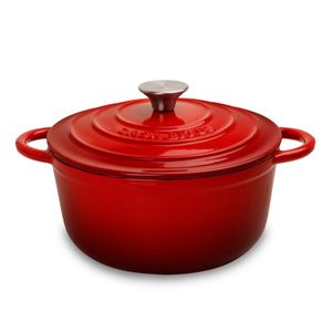 Olla De Hierro Fundido 3.9L Rojo Tipo Dutch Oven Para Horno Y Estufa