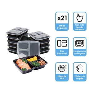 Contenedores Para Alimentos Reutilizables (21 Piezas)