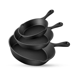 Sartenes De Hierro Fundido (3 Pz. De 16, 21 Y 27 Cm) Para Cocinar En Estufa