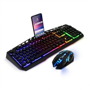 Mouse y Teclado Gamer Alámbrico Usb Con Luz Led Para Pc Gaming