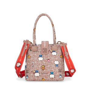 Bolsa Satchel Cloe Hello Kitty Mediana Beige