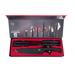 Set De 4 Cuchillos Con 1 Tijeras Y 1 Base