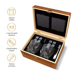 Set De Regalo Con Vasos De Vidrio Vintage Swirl Para Whisky