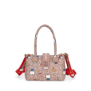 Bolsa Satchel Cloe Hello Kitty Chica Beige