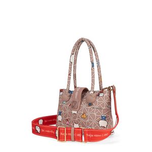 Bolsa Satchel Cloe Hello Kitty Chica Beige
