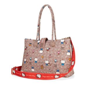 Bolsa Satchel Cloe Hello Kitty Grande Beige