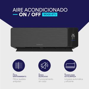 Aire Acondicionado Noblex Mini Split Black Aluminium 18,000 BTUs 220V ON OFF Solo Frío