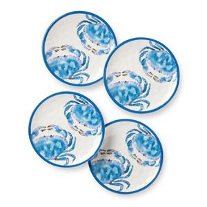 Set Plato Canapés Ceramica 6" Crab Beach House