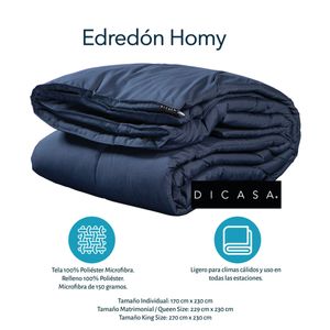 Edredón Dicasa Homy Azul Marino Matrimonial