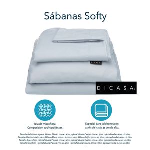 Protector Cloud + Sábanas Softy + Almohada 2-Pack Dicasa Gris Matrimonial