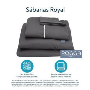 Sábanas Rogga Royal Touch Gris Oxford King Size