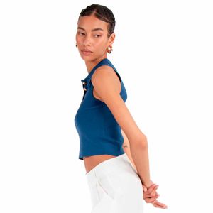 Blusa Corta Forever 21 con Cuello Polo