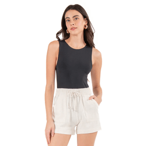 Body Básico Forever 21 Nylon con Cuello Redondo