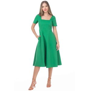 Vestido Casual Sarah Bustani Midi Manga Corta
