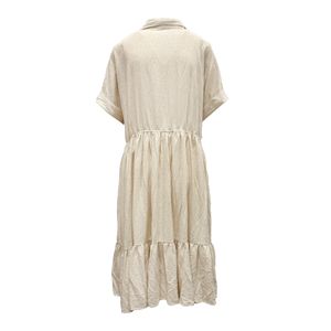 Vestido Camisero Casual Midi Manga Corta Arena
