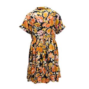 Vestido Camisero Casual Midi Manga Corta Estampado