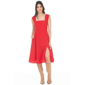 Vestido Casual Sarah Bustani Midi Sin Manga