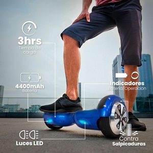 Patineta Eléctrica Vorago HB-200 Azul 6.5 Pulgadas