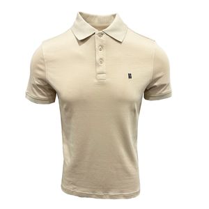 Playera Polo Algodón Pima Manga Corta Beige