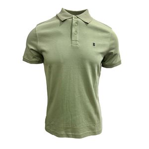 Playera Polo Algodón Pima Manga Corta Verde Cemento