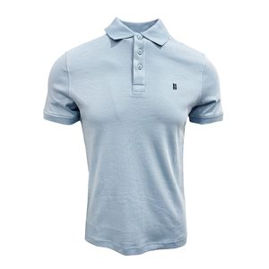 Playera Polo Algodón Pima Manga Corta Azul Stormy