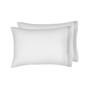 Juego De Sabanas (Sheet Set) Catena Ks Blanco/Plata (White/Silver)