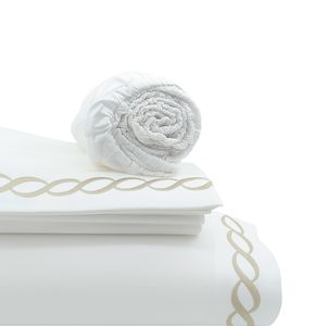 Juego De Sabanas (Sheet Set) Catena Qs Blanco/Caqui (White/Taupe)