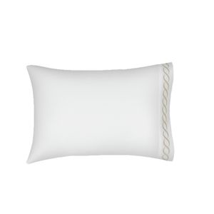 Juego Fundas Almohada (Pillowcase) Catena Ks Blanco/Caqui (White/Taupe)