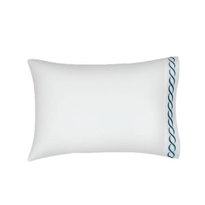 Juego Fundas Almohada (Pillowcase) Catena Std Blanco/Azul Marino (White/Navy)
