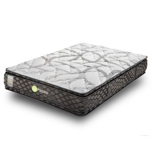 Juego Colchon Euro Top Y Box Linea Support Confort Medio Firme Con Altura De 33 Cm