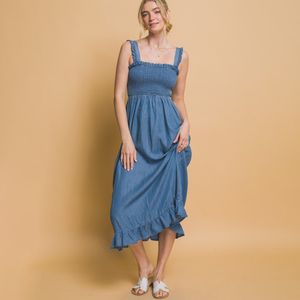 Vestido Casual Midi Sin Manga