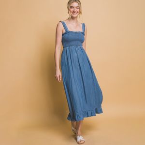 Vestido Casual Midi Sin Manga