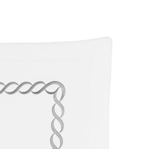 Juego Fundas Decor Almohada (Sham) Catena Std Blanco/Plata (White/Silver)