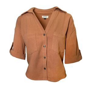 Blusa Camisera Casual Manga Corta