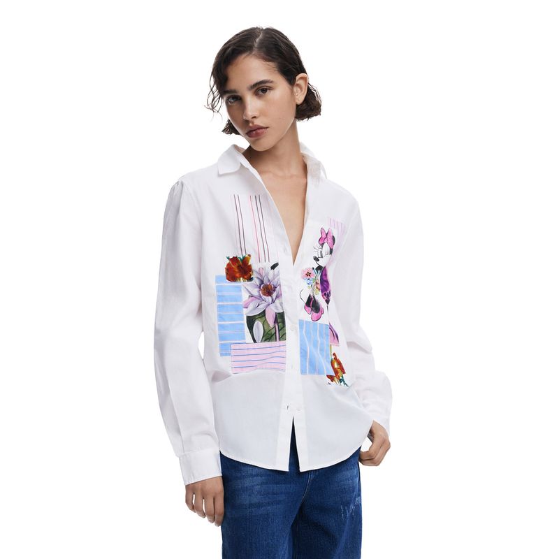 Blusa Desigual Camisera Casual Manga Larga Gran Chapur