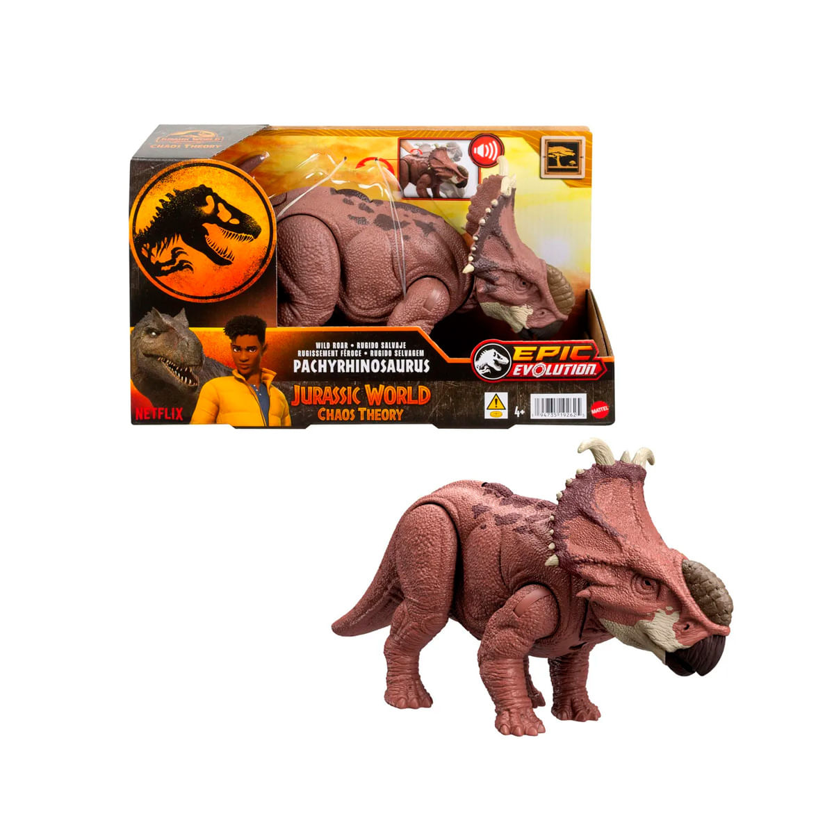 Juguete Figura de Acción Jurassic World Rugido Salvaje Pachyrhinosaurus