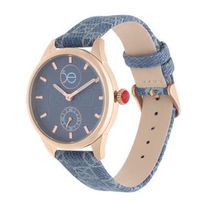 Reloj Cloe de Piel Modelo Oe2531-Bl Color Azul Para Dama