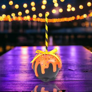Manzana Decorativa De Caramelo Naranja Halloween