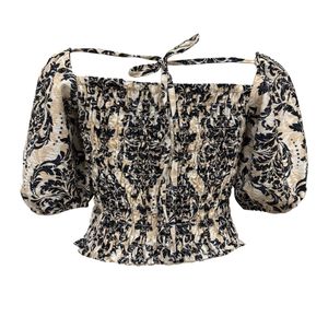 Blusa Casual Crop Manga Corta