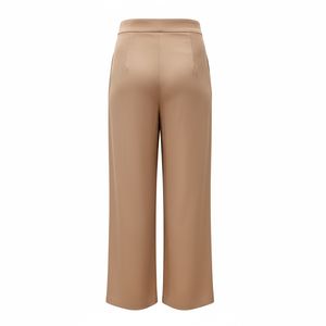 Pantalon Con Pinzas Beige Basico