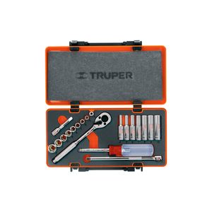 Juego de 20 Herramientas Cuadro 1/4" MM Para Mecánico JD-1/4X21M