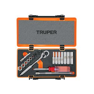 Juego De 20 Herramientas Cuadro 1/4' Std Para Mecanico JD-1/4X21P