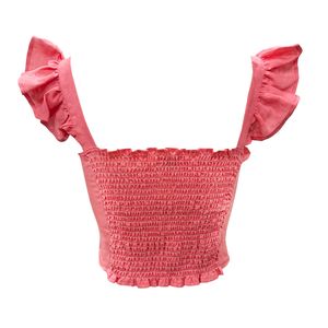 Top Con Escarolas Lino Coral