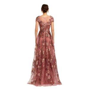 Vestido Mac Duggal de Noche Bordados Florales