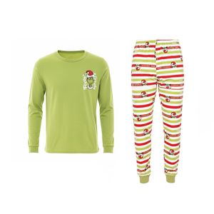 Conjunto Pijama Grinch Playera Manga Larga y Pantalón Para Caballero