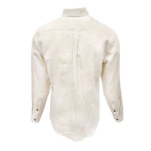 Camisa Manga Larga Con Bolsillo Lino Beige