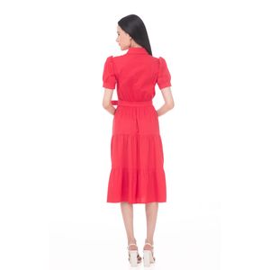 Vestido Casual Midi Manga Corta